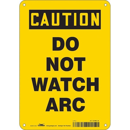 Condor Safety Sign, 10 in Height, 7 in Width, Aluminum, Horizontal Rectangle, English, 473W04 473W04