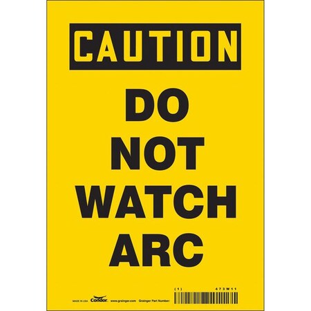 Condor Safety Sign, 10 in Height, 7 in Width, Vinyl, Horizontal Rectangle, English, 473W11 473W11