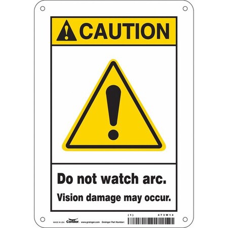 Condor Safety Sign, 10 in Height, 7 in Width, Aluminum, Horizontal Rectangle, English, 473W14 473W14