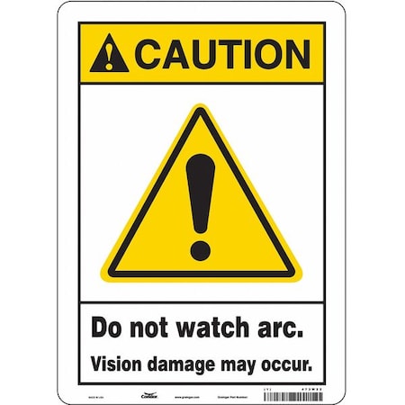 Condor Safety Sign, 14 in Height, 10 in Width, Vinyl, Vertical Rectangle, English, 473W22 473W22