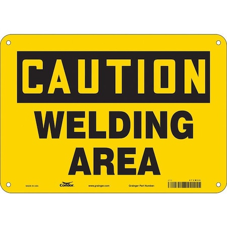Condor Safety Sign, 7 in Height, 10 in Width, Polyethylene, Vertical Rectangle, English, 473W26 473W26