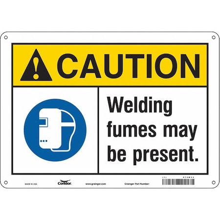 Condor Safety Sign, 10 in Height, 14 in Width, Polyethylene, Horizontal Rectangle, English, 473W33 473W33