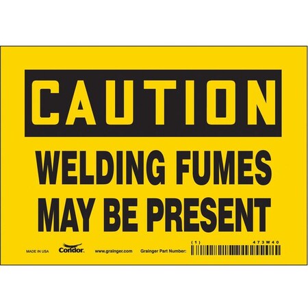 Condor Safety Sign, 5 in Height, 7 in Width, Vinyl, Horizontal Rectangle, English, 473W40 473W40