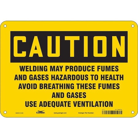 Condor Safety Sign, 7 in Height, 10 in Width, Polyethylene, Vertical Rectangle, English, 473W45 473W45