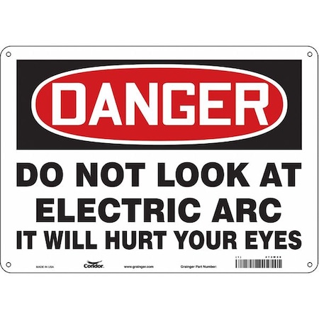 Condor Safety Sign, 10 in Height, 14 in Width, Aluminum, Horizontal Rectangle, English, 473W50 473W50