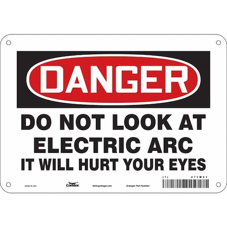 Condor Safety Sign, 7 in Height, 10 in Width, Polyethylene, Vertical Rectangle, English, 473W51 473W51