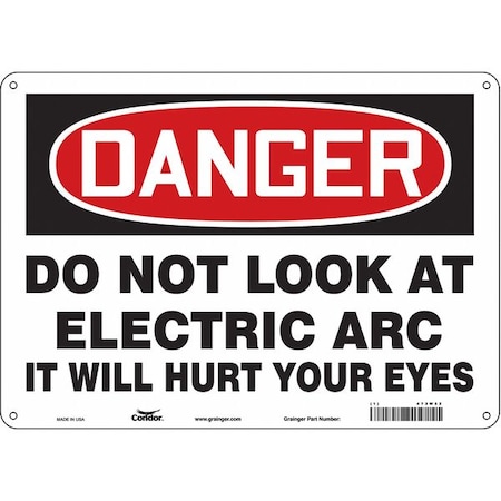 Condor Safety Sign, 10 in Height, 14 in Width, Polyethylene, Horizontal Rectangle, English, 473W52 473W52