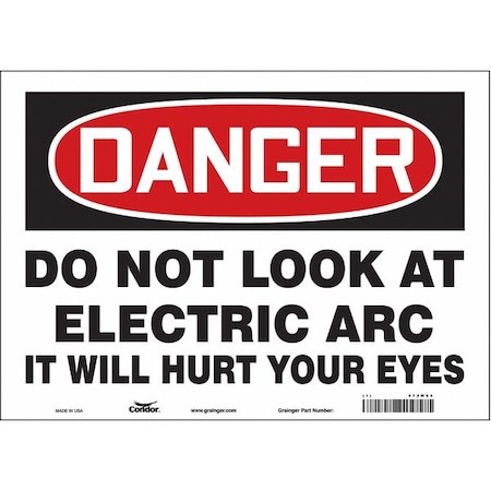 Condor Safety Sign, 10 in Height, 14 in Width, Vinyl, Horizontal Rectangle, English, 473W54 473W54