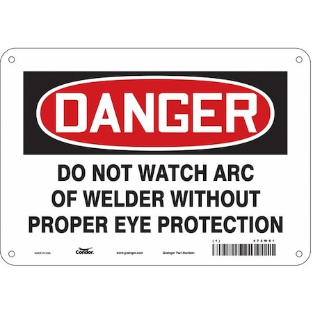 Condor Safety Sign, 7 in Height, 10 in Width, Aluminum, Vertical Rectangle, English, 473W61 473W61