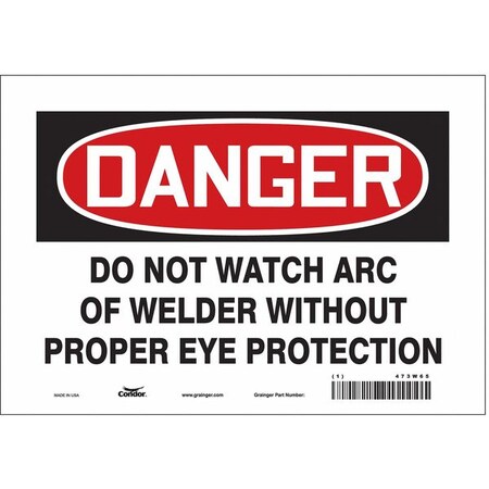 Condor Safety Sign, 7 in Height, 10 in Width, Vinyl, Vertical Rectangle, English, 473W65 473W65