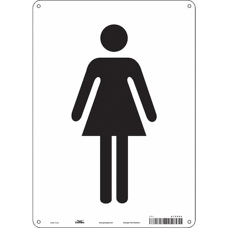 Condor Restroom Sign, WOMEN, 10 in W x 14 in H, Vertical Rectangle, Polyethylene, 473X84 473X84