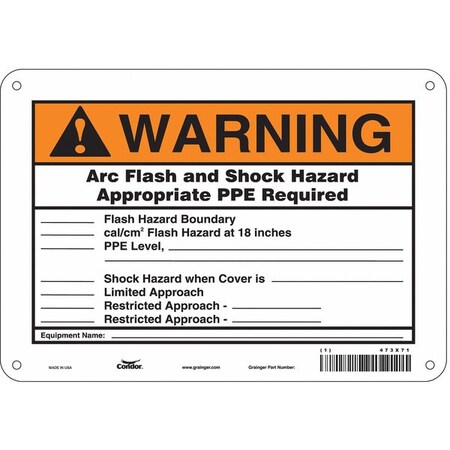 Condor Safety Sign, 7 in Height, 10 in Width, Polyethylene, Vertical Rectangle, English, 473X71 473X71
