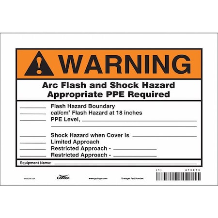 Condor Safety Sign, 7 in Height, 10 in Width, Vinyl, Vertical Rectangle, English, 473X73 473X73
