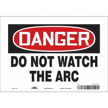 Condor Safety Sign, 7 in Height, 10 in Width, Vinyl, Vertical Rectangle, English, 473X07 473X07