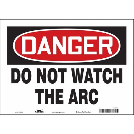 Condor Safety Sign, 10 in Height, 14 in Width, Vinyl, Horizontal Rectangle, English, 473X08 473X08