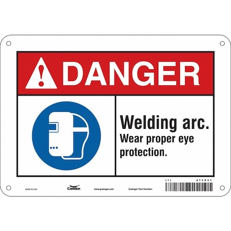 CONDOR Safety Sign, 7 in Height, 10 in Width, Aluminum, Vertical Rectangle, English, 473X21 473X21