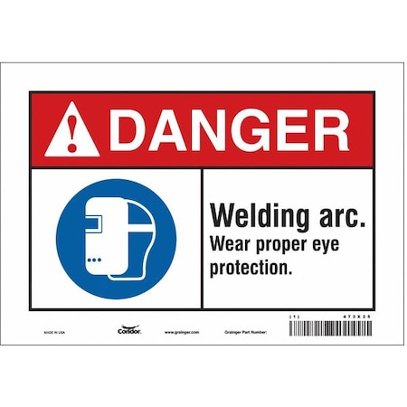 Condor Safety Sign, 7 in Height, 10 in Width, Vinyl, Vertical Rectangle, English, 473X25 473X25