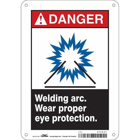 Condor Safety Sign, 10 in Height, 7 in Width, Aluminum, Horizontal Rectangle, English, 473X27 473X27