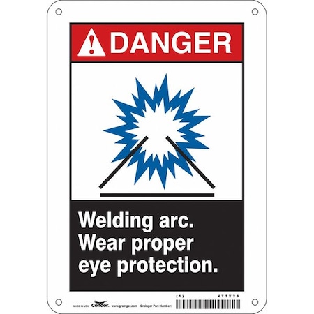 Condor Safety Sign, 10 in Height, 7 in Width, Polyethylene, Horizontal Rectangle, English, 473X29 473X29