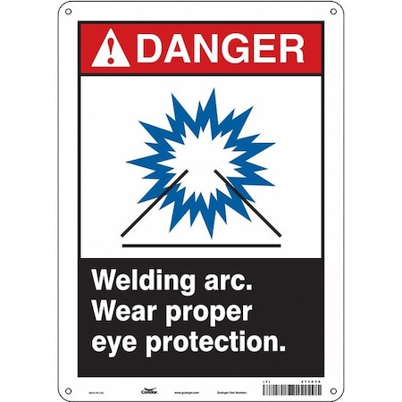 Condor Safety Sign, 14 in Height, 10 in Width, Polyethylene, Vertical Rectangle, English, 473X30 473X30