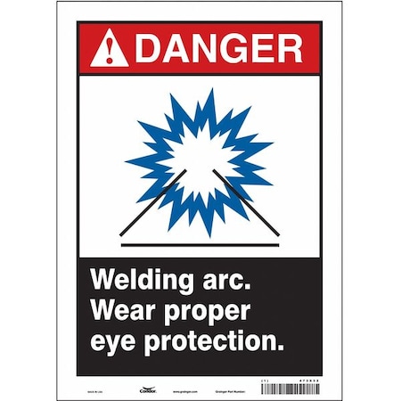 Condor Safety Sign, 14 in Height, 10 in Width, Vinyl, Vertical Rectangle, English, 473X32 473X32