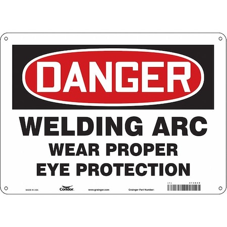 Condor Safety Sign, 10 in Height, 14 in Width, Aluminum, Horizontal Rectangle, English, 473X40 473X40