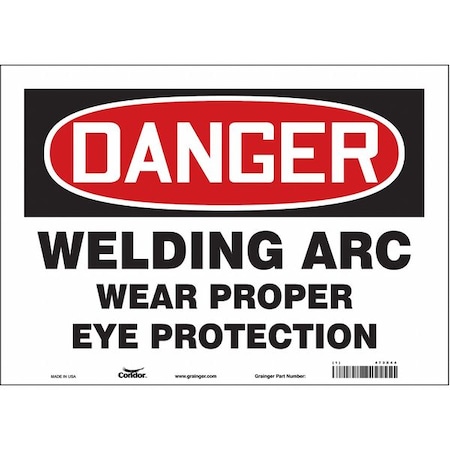 Condor Safety Sign, 10 in Height, 14 in Width, Vinyl, Horizontal Rectangle, English, 473X44 473X44