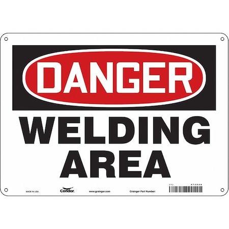 Condor Safety Sign, 10 in Height, 14 in Width, Aluminum, Horizontal Rectangle, English, 473X46 473X46