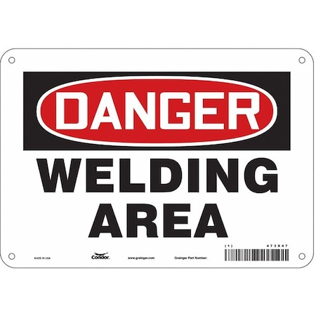 Condor Safety Sign, 7 in Height, 10 in Width, Polyethylene, Vertical Rectangle, English, 473X47 473X47