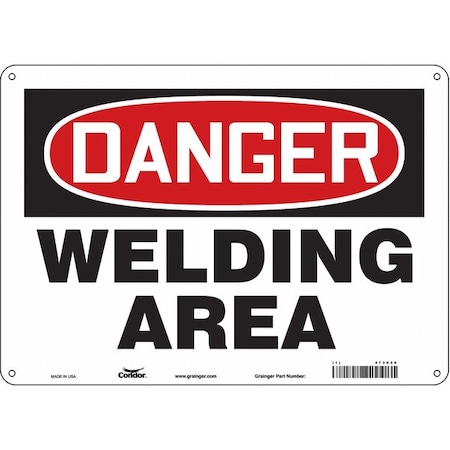 Condor Safety Sign, 10 in Height, 14 in Width, Polyethylene, Horizontal Rectangle, English, 473X48 473X48