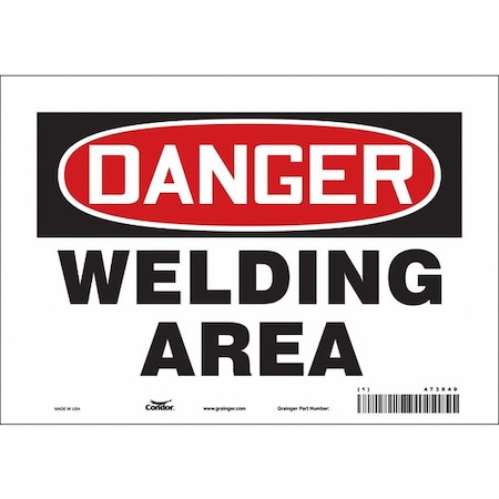 Condor Safety Sign, 7 in Height, 10 in Width, Vinyl, Vertical Rectangle, English, 473X49 473X49
