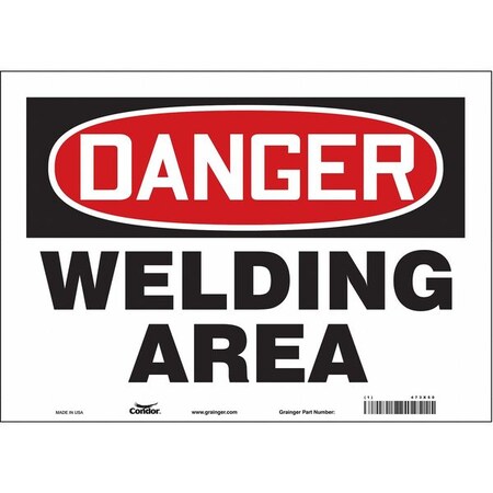Condor Safety Sign, 10 in Height, 14 in Width, Vinyl, Horizontal Rectangle, English, 473X50 473X50