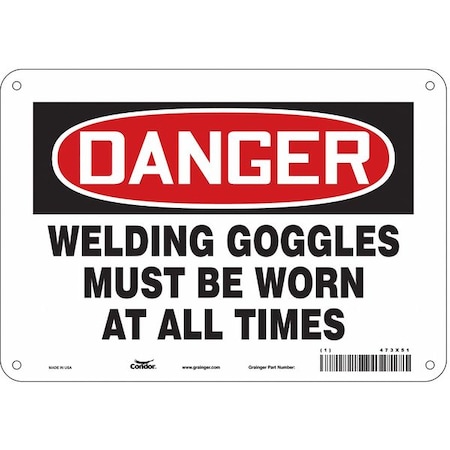 Condor Safety Sign, 7 in Height, 10 in Width, Aluminum, Vertical Rectangle, English, 473X51 473X51