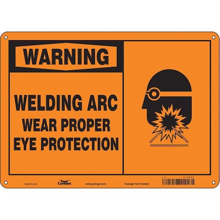 Condor Safety Sign, 10 in Height, 14 in Width, Polyethylene, Horizontal Rectangle, English, 473X60 473X60