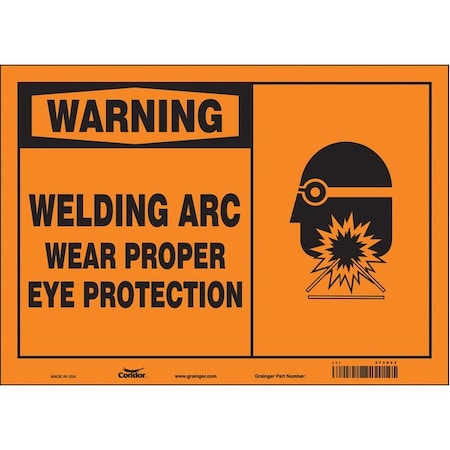 Condor Safety Sign, 10 in Height, 14 in Width, Vinyl, Horizontal Rectangle, English, 473X62 473X62