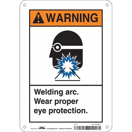 Condor Safety Sign, 10 in Height, 7 in Width, Aluminum, Horizontal Rectangle, English, 473X63 473X63