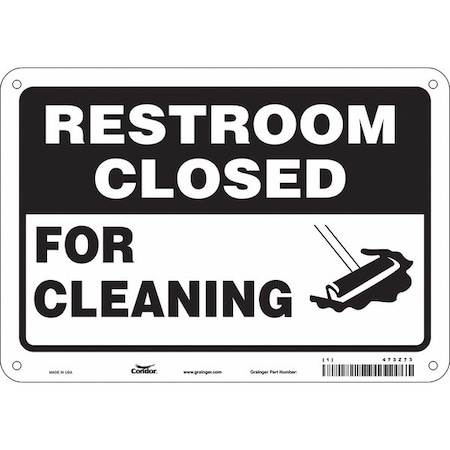 Condor FOR CLEANING, 10 in W x 7 in H, Vertical Rectangle, Aluminum, 473Z73 473Z73