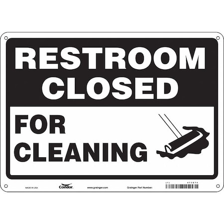 Condor FOR CLEANING, 14 in W x 10 in H, Horizontal Rectangle, Aluminum, 473Z74 473Z74