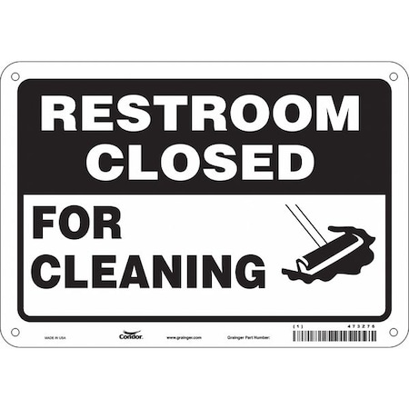 Condor FOR CLEANING, 10 in W x 7 in H, Vertical Rectangle, Polyethylene, 473Z76 473Z76