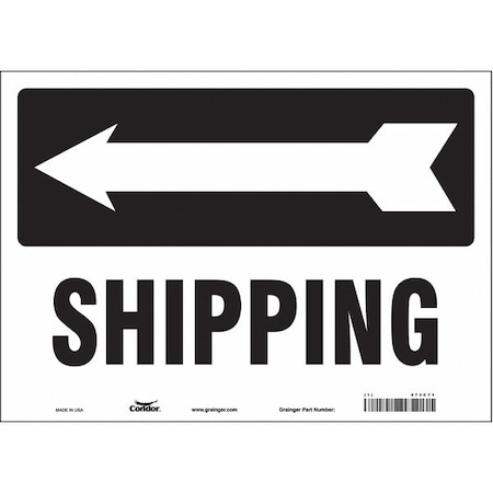 Condor Shipping w/Symbol, 14 in W x 10 in H, Horizontal Rectangle, Vinyl, 473C71 473C71