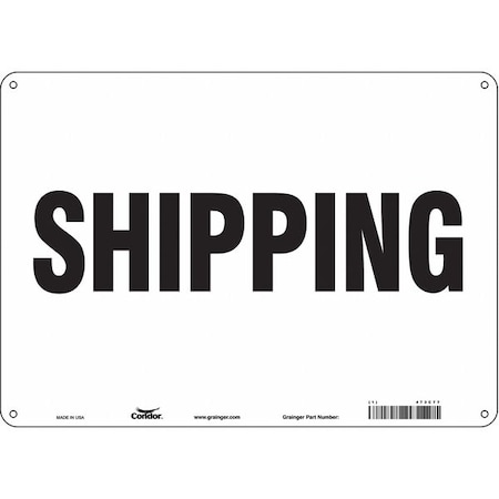 Condor Shipping, 14 in W x 10 in H, Horizontal Rectangle, Aluminum, 473C77 473C77