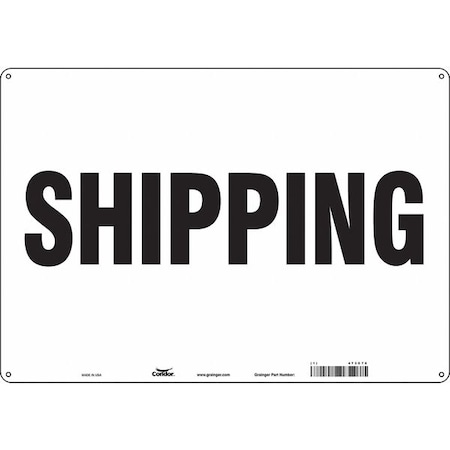 Condor Shipping, 20 in W x 14 in H, Horizontal Rectangle, Aluminum, 473C78 473C78