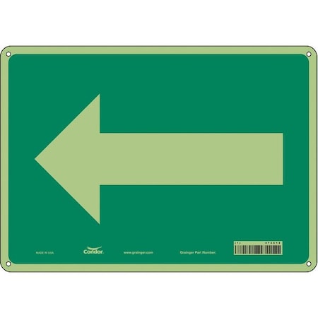 Condor Directional Sign, Left Arrow, 14 in W x 10 in H, Horizontal Rectangle, Polyethylene, 473C12 473C12