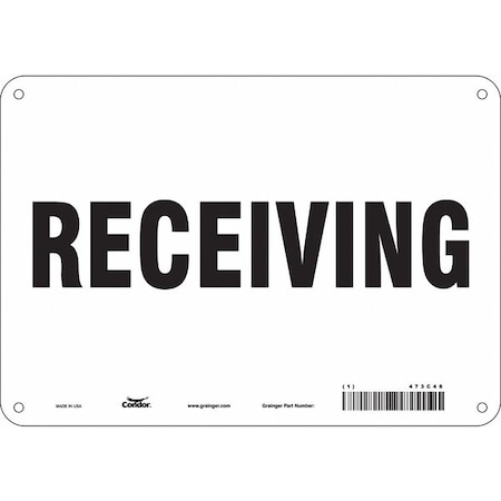 Condor Receiving, 10 in W x 7 in H, Vertical Rectangle, Aluminum, 473C46 473C46