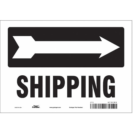 Condor Shipping w/Symbol, 10 in W x 7 in H, Vertical Rectangle, Vinyl, 473C60 473C60
