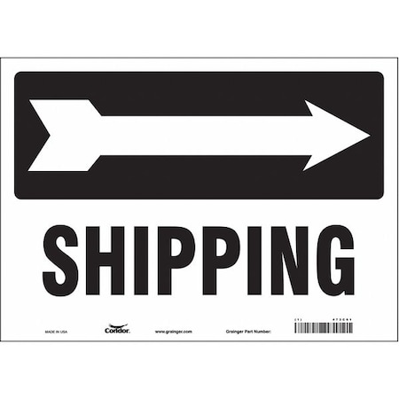 Condor Shipping w/Symbol, 14 in W x 10 in H, Horizontal Rectangle, Vinyl, 473C61 473C61