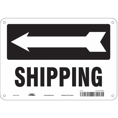 Condor Shipping w/Symbol, 10 in W x 7 in H, Vertical Rectangle, Aluminum, 473C66 473C66