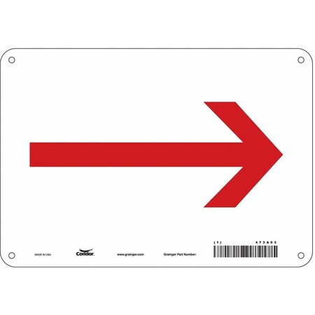 Condor Exit Sign, Aluminum, 10" W, 7" H, Pictogram Only, White 473A03