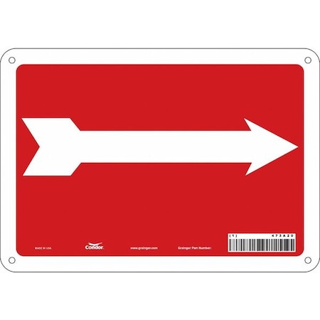 Condor Exit Sign, Aluminum, 10" W, 7" H, Pictogram Only, Red, White 473A20