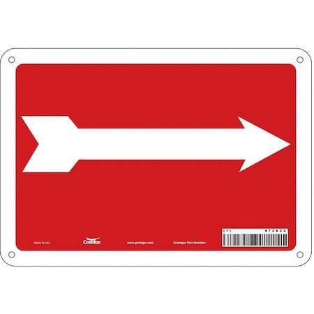 Condor Exit Sign, Plastic, 10" W, 7" H, Pictogram Only, Red, White 473A22